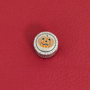 Pandora Holidays Charm Halloween Pumpkin Bead Mixed Enamel Pendant S925 Silver